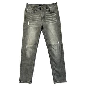 Risen Dexter Skinny Jean Women’s Size 30/11 Gray Light Distress Stretch Mid Rise